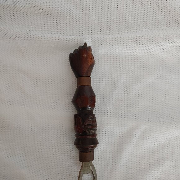 Vintage Figa Fist Wooden Handcrafted Bottle Opener and Corkscrew Set - Picture 4 of 6